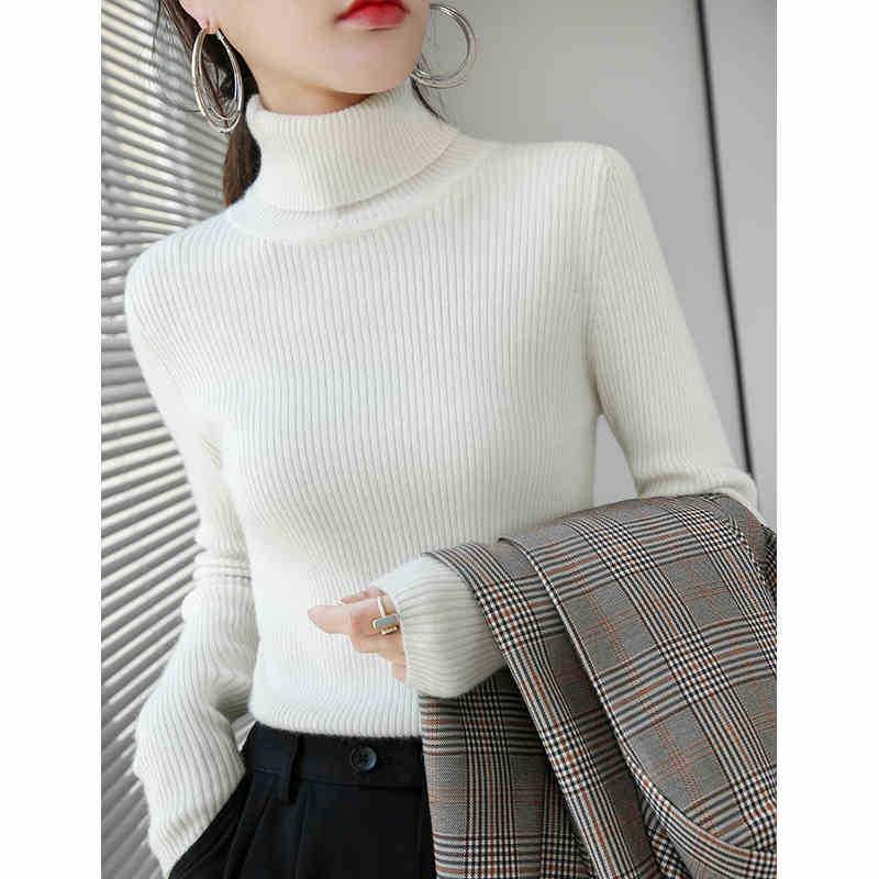 Turtleneck Sweater Women's Winter Inner Wear Autumn and Winter New Slim-fitting and Thin Solid-color Knitted Bottoming Shirt