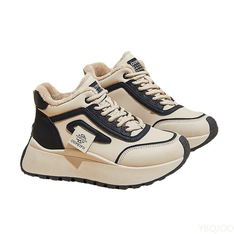 Women's new autumn winter versatile thick soled high top cotton shoes casual anti slip wear-resistant women's sports shoes