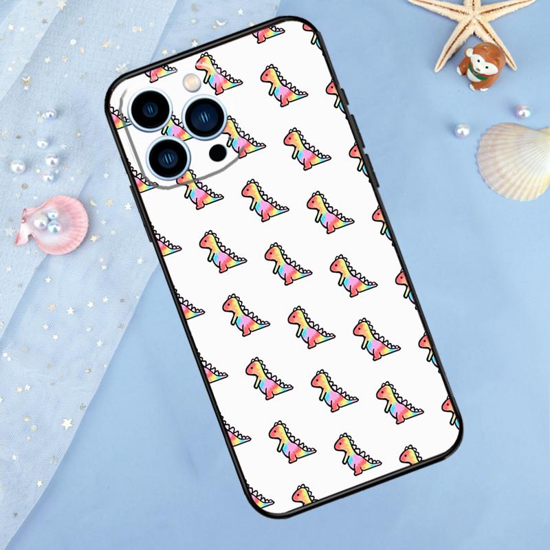 Fun Dinosaur Pattern Dino Case For iPhone 17 Pro Max 16 15 14 12 11 13 Pro Max Plus 12 13 Mini 16e 17 Air Back Cover