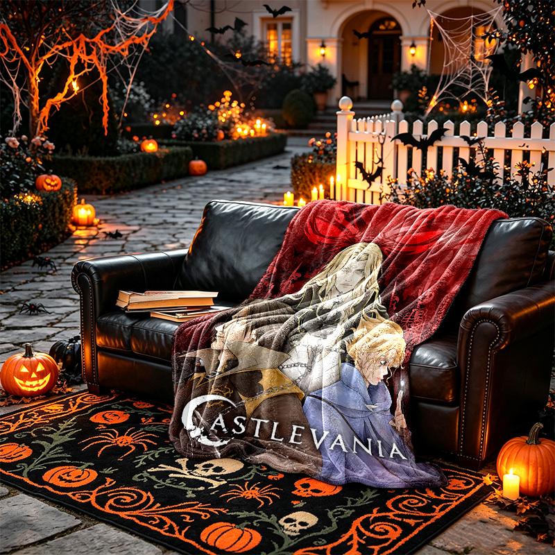 1pc Castlevania Lady Crew Blanket, Home Printed Throw Blanket - Soft Blanket Gift for Family, Washable Sofa Bed Blanket