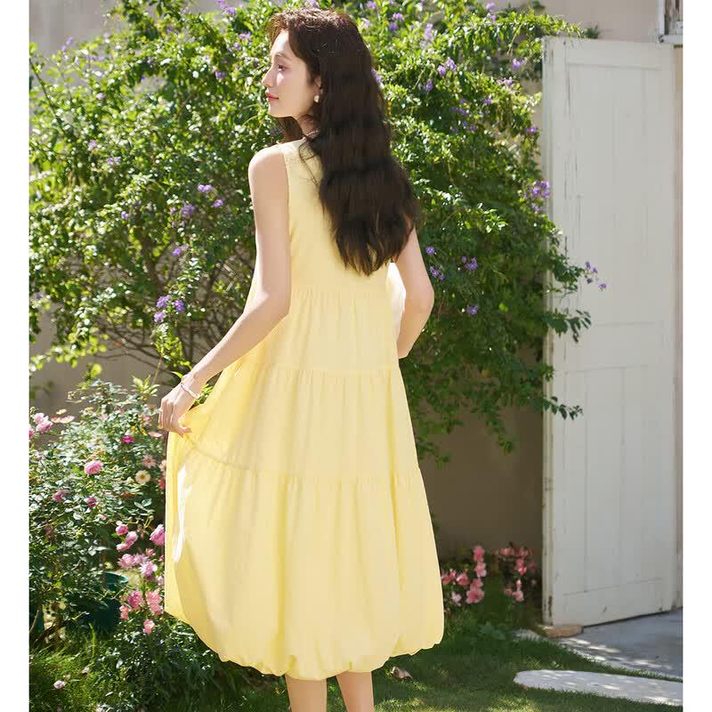 Vestido Midi Cami Solto Elegante de Verão para Mulheres Mokana