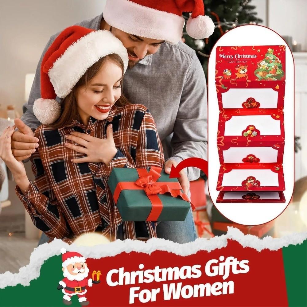 Santa Claus Christmas Cash Gift Envelope Christmas Tree with 10 Slots Folding Banknote Card Christmas Money Holders