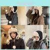 Lei Feng Hat Women Winter Warm Pu Leather Plush Earmuff Cap For Outdoor Skiing And Cycling