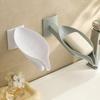 Soap Organizers Leaf Shape Plastic Soap Holder Tray with Adjustable Design and Auto Draining for Sink Countertop