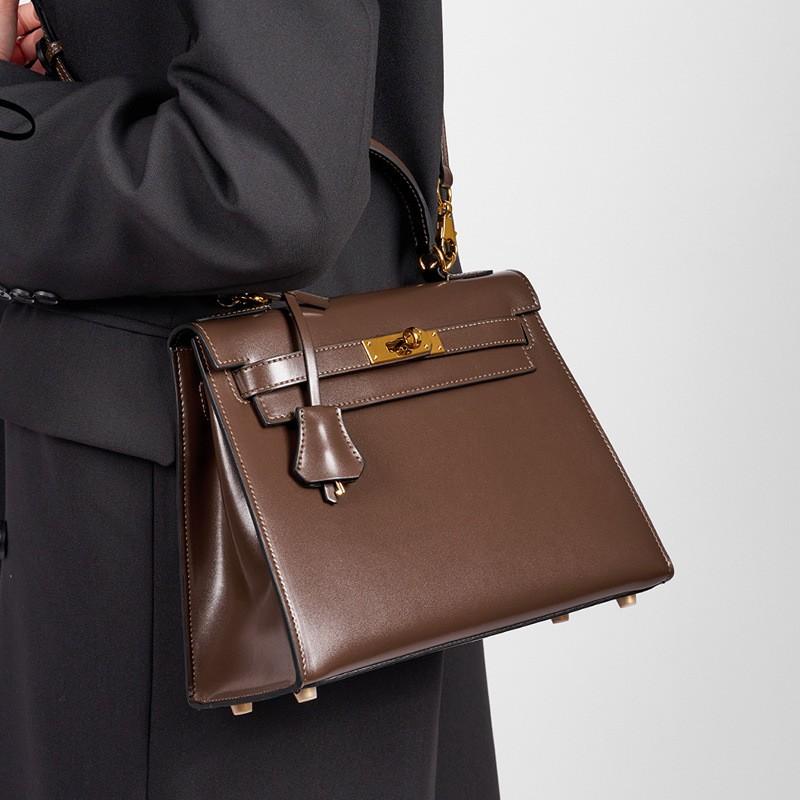 Borsa a tracolla da donna in vera pelle quadrata morbida con cerniera grande capacità stile vintage