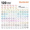 Shuttle Art Illustration Marker Alcohol Twin Tip Blender Carrying and Color Chart Perfect for Coloring and Art A Great Gift for Adults and 120-Color