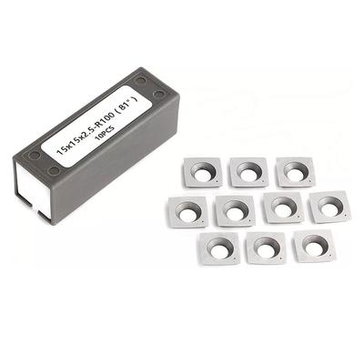 15 mm x 15 mm x 2,5 mm R100 Polomer Karbidové Vložky Frézy Pre Byrd Shelix Cutterhea 10ks Drevoobrábacie Odpadové Karbidové Čepele