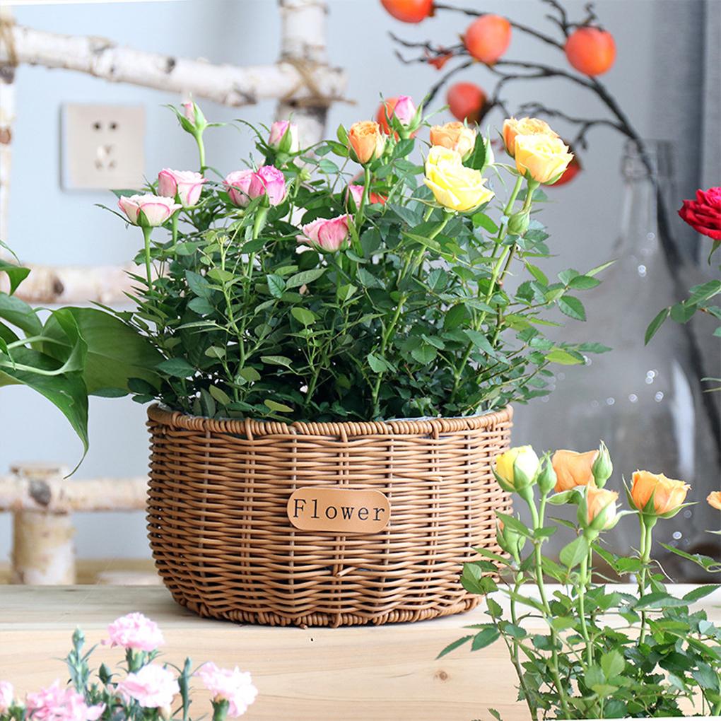 Woven er Basket Rattan Braided Succulent Storage Garden Plant Pot Manual Fruit Organizer Wedding Party Ornaments