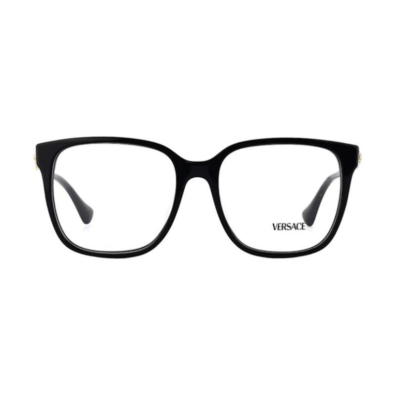Versace Brand logo plate square optical glasses men and women same style couple black 35269096 0VE3332D-GB1-55-Black 55