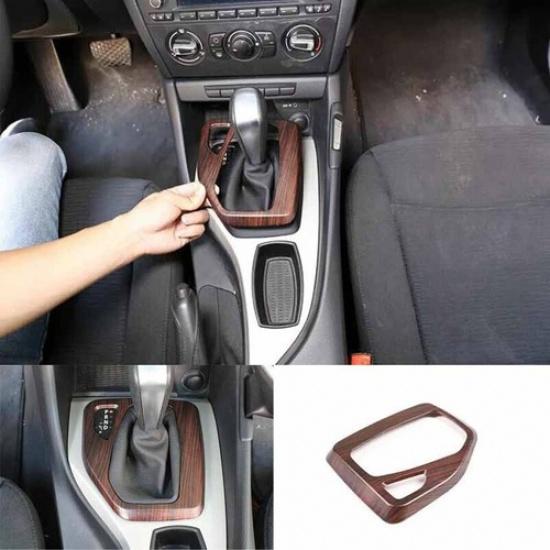 2010-2013 Pine Wood Grain For BMW X1 E84 Central Console Gear Shift Strip Cover