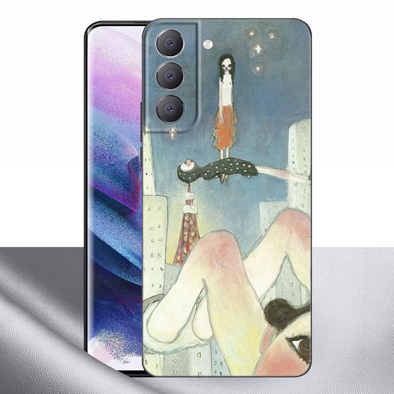 Aya Takano Phone Case For Samsung Galaxy S22 Pro S21 S20 FE Ultra S10 Lite S10 S10E S9 S8 Plus Soft TPU Black Cover