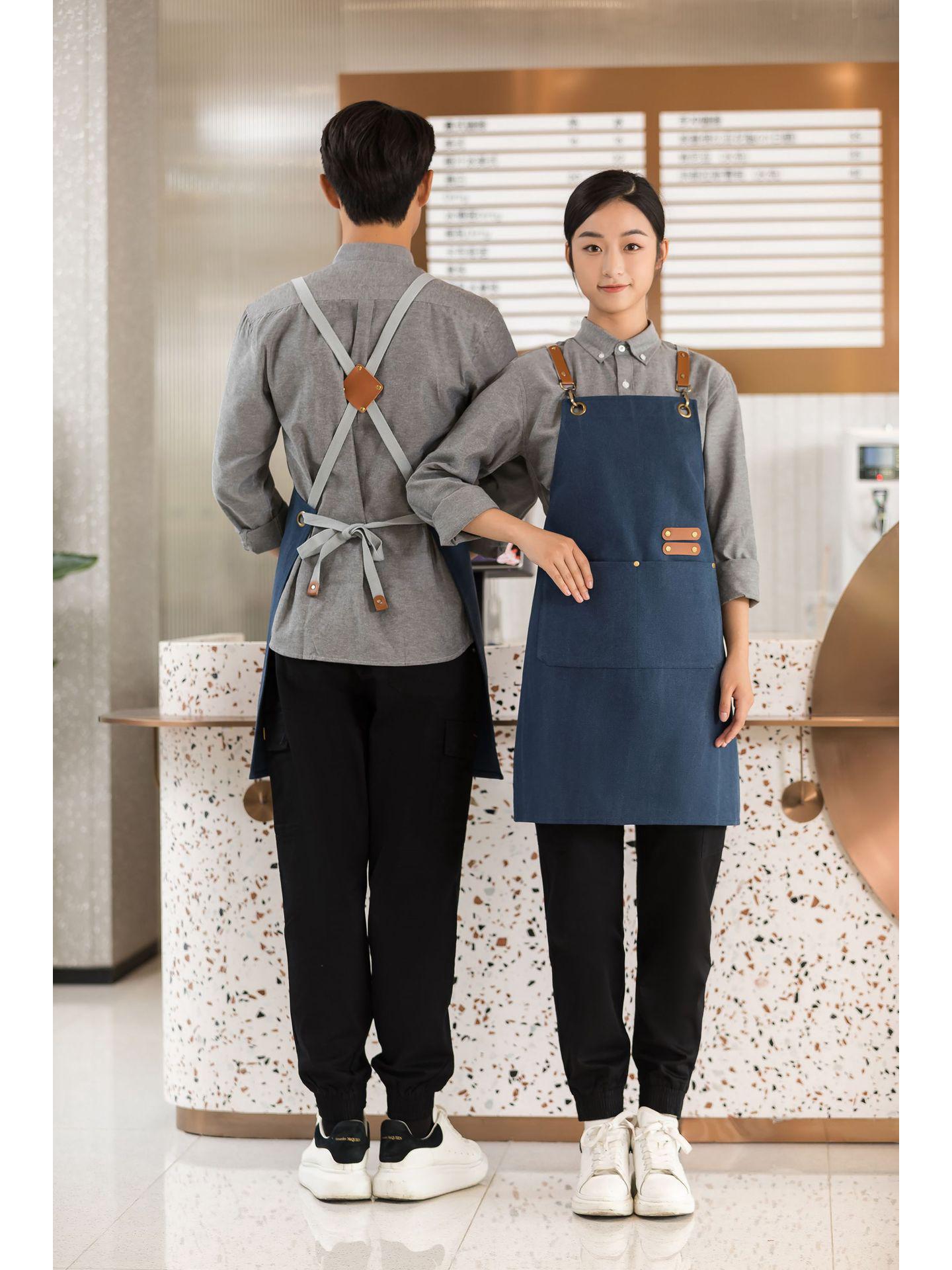 

Waterproof Polyester Cotton Apron for Catering, Coffee, Tea, Baking, and Nail Art One Size
