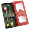 Leeseph Weihnachts-Kaffeelöffel-Gabel-Set (2 Stück), Festliches Besteck aus Edelstahl, perfektes Weihnachtsgeschenk, leicht zu reinigen