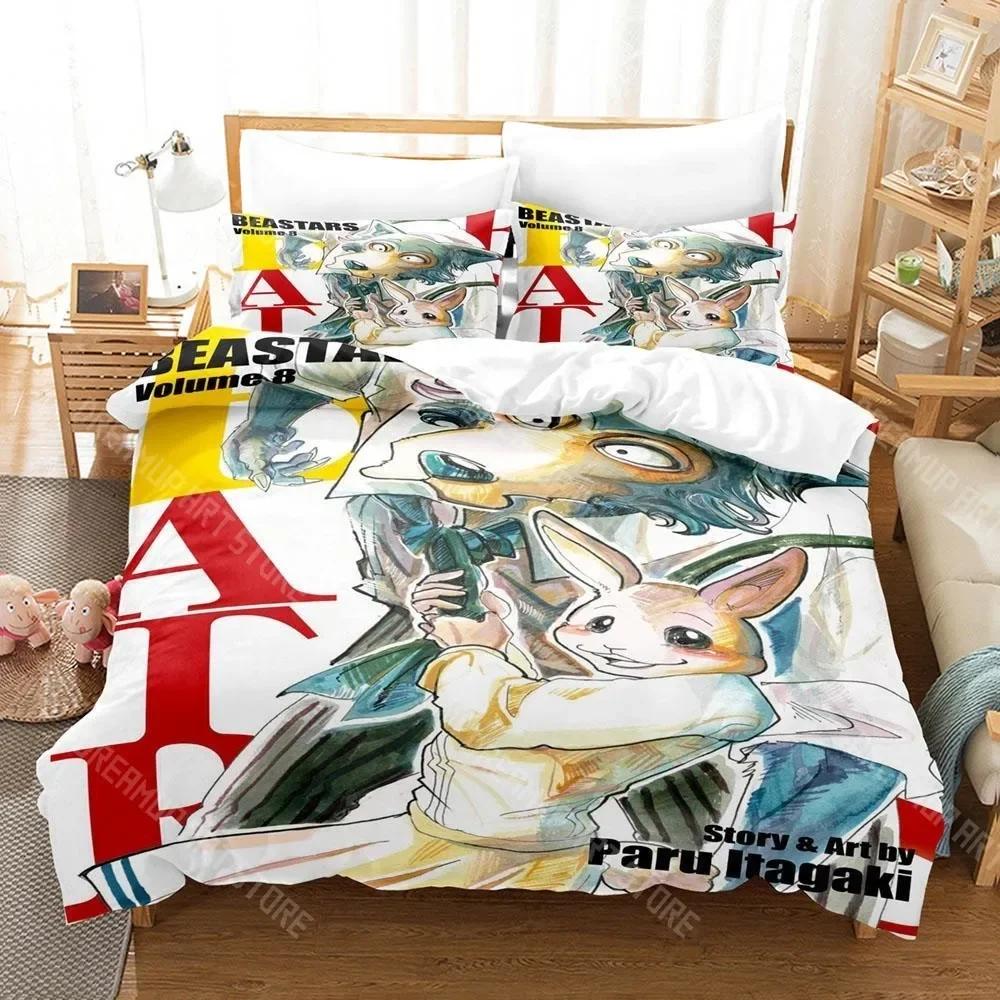 3D Print BEASTARS Anime Bedding Set Single Twin Full Queen King Size Bed Set Aldult Kid Bedroom Duvetcover Sets Bed Sheet Set