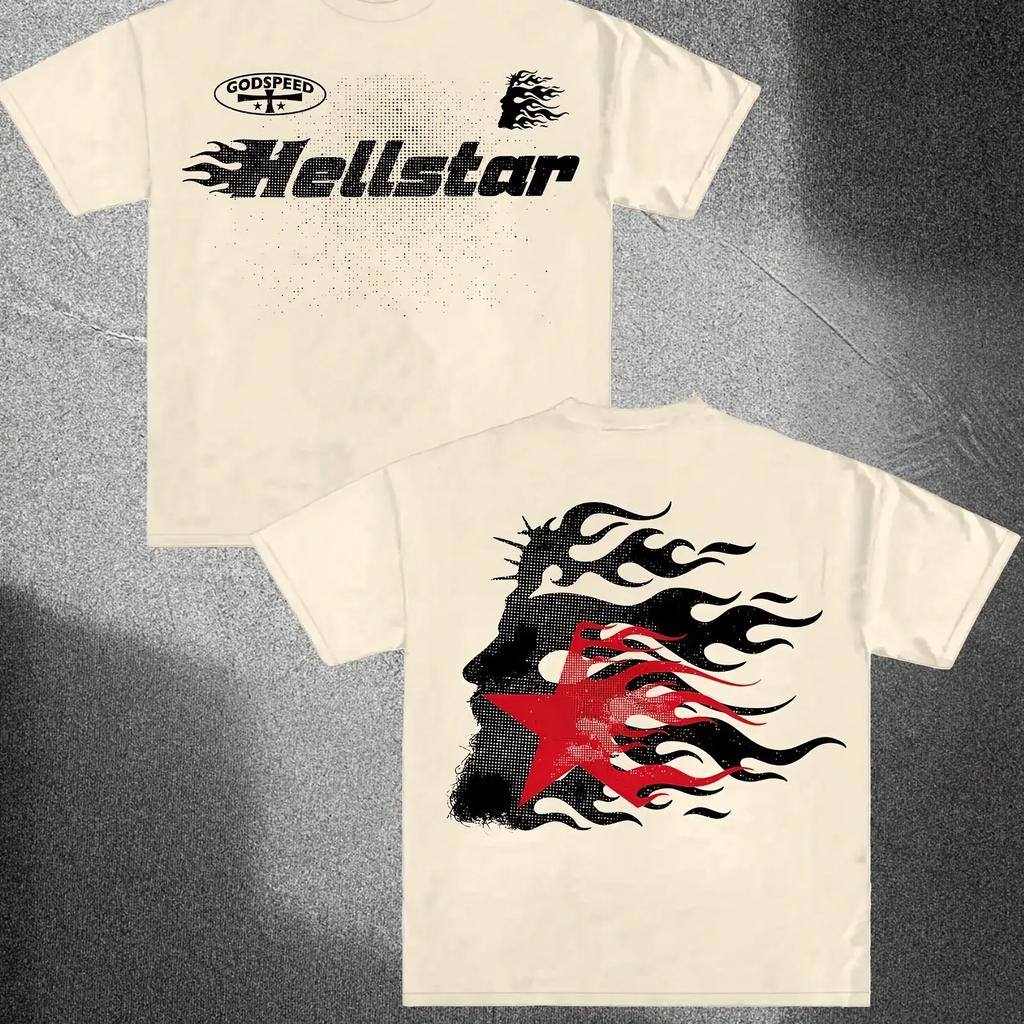 Summer new fashion men's 100% cotton T-shirt, men's casual round-neck retro printed short-sleeved high-quality T-shirt