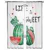 Wassermelone Frucht Liebe Fensterbehandlung Tüll Modern Transparente Vorhänge für Küche Wohnzimmer Schlafzimmer Vorhänge Dekoration