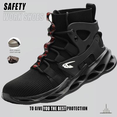 Unisex Steel Toe Work Sneakers Breathable Safety Shoes With EVA Cushion Comfortable Wear-resisting Boots for Work As Hiking