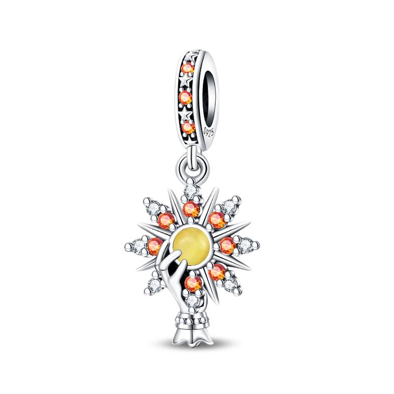 Copper Colored Zircon Star Moon Tarot Beads Suitable For Panoriginal Bracelet Diy Birthday Jewelry Gift