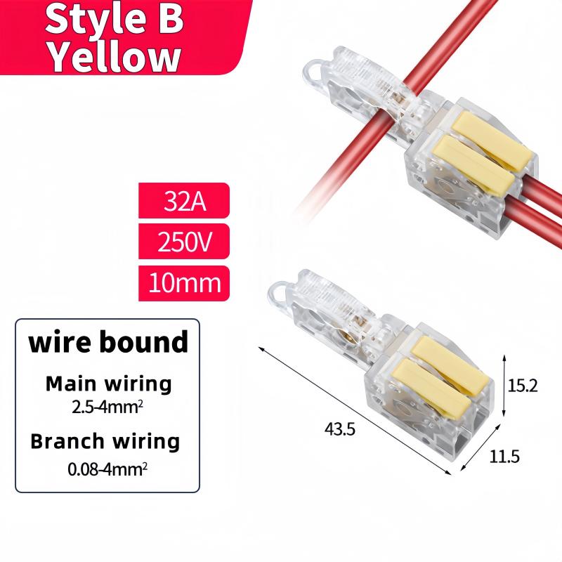 T-Type Stripping Free Wiring Connector with Fixing Hole Quick Branch Splice Junction Box Lever Wire Connector Home Appliances