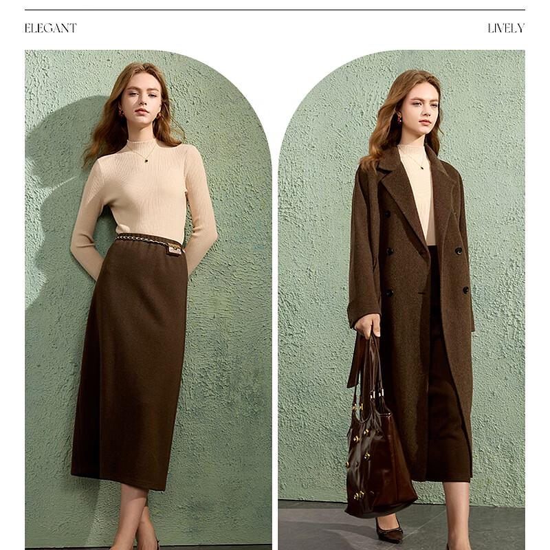 Women s Elastic High-Waist Straight Slit Long Skirt M