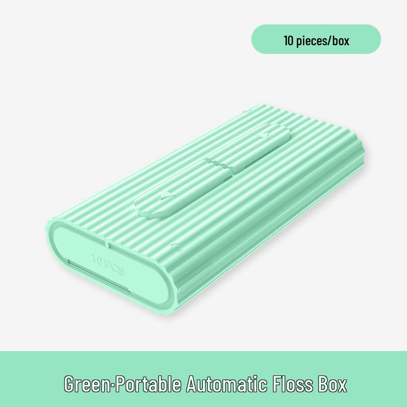 Rongqiao 10-piece Portable Floss Box with Disposable Floss Sticks and Toothpicks