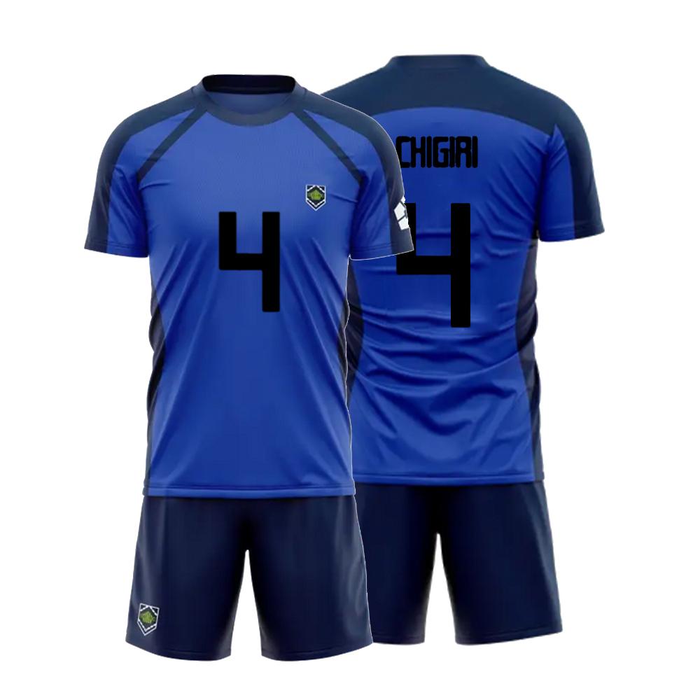 Children's Vl Replika football printed short sleeved set, blue football boys' printed set, football sportswear set