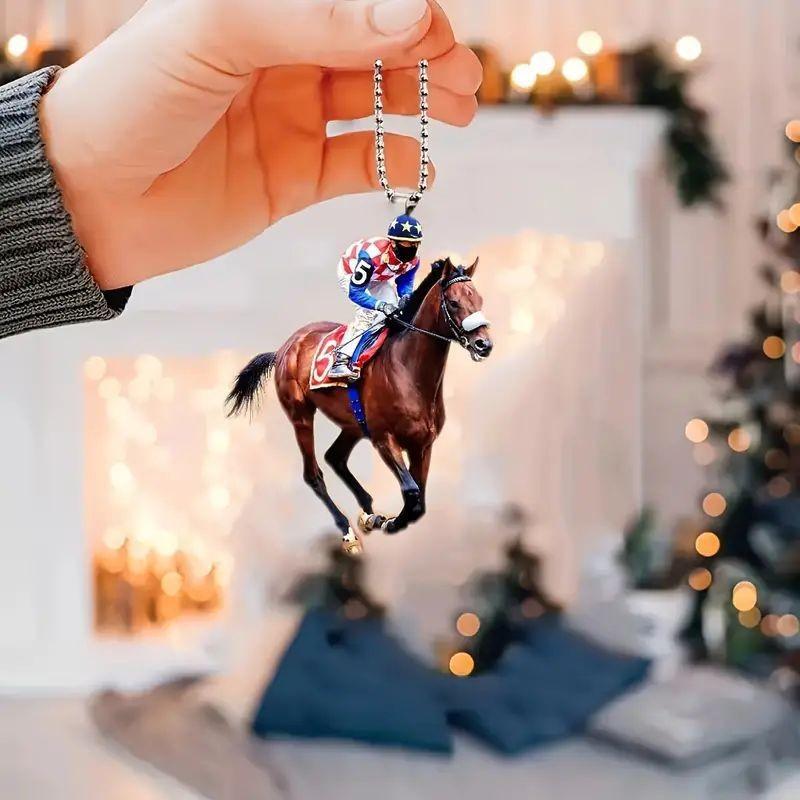 Fashionable Horse Acrylic Riding Enthusiast Car Decor Hanging Accent For Modern Vehicle Interiors