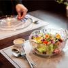 380/750/1450ml Salat Glasschüssel Goldrand Obst Süßigkeiten Snack Lebensmittel Rührschüssel Groß Desktop Gemüse Salat Glasbehälter
