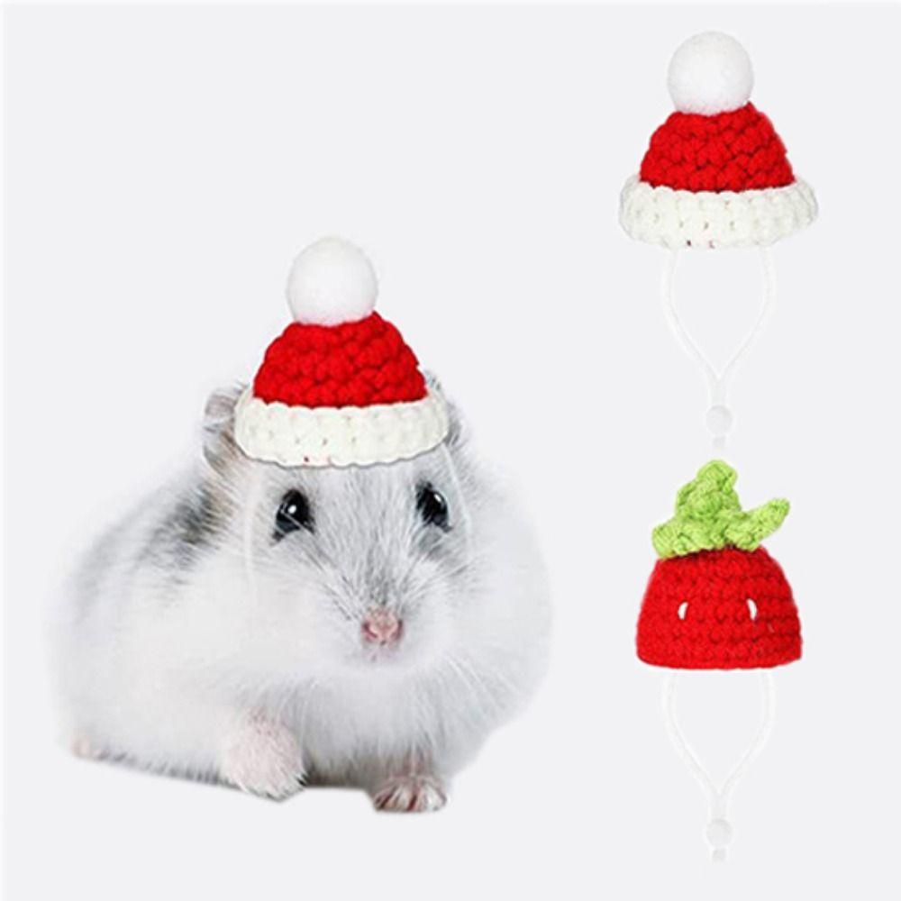 Cartoon Hamster Hat Soft Small Pet Caps Pet Accessories Pet Knitted Hat Photograph