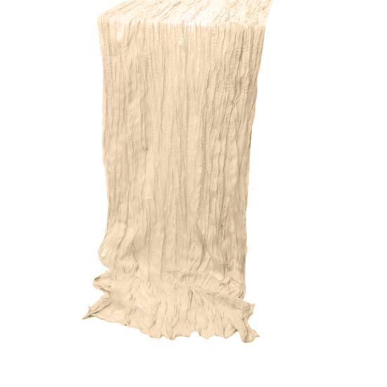 Gefalteter Tischläufer Knitterstoff Gaze Tischdecke für Hochzeitsfeier Dekoration Rustikaler Eleganter Akzent für Esstisch für Zuhause Restaurant Außenveranstaltungen