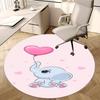 Cute Elephant Heart Balloon Chair Mat Round Carpet Home Decor Sofa Rug Office Mat Gift for Bedroom Living Room Various Rooms0127b