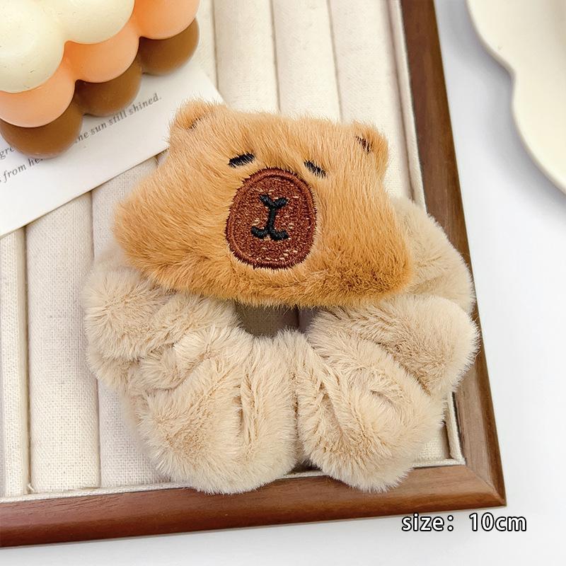 Opaska na głowę kapibary Futerkowa gumka do włosów Uroczy klips do włosów kapibary Futerkowe nakrycie głowy Klipsy BB Akcesoria do włosów Prezent urodzinowy dla dziewczynek na imprezę