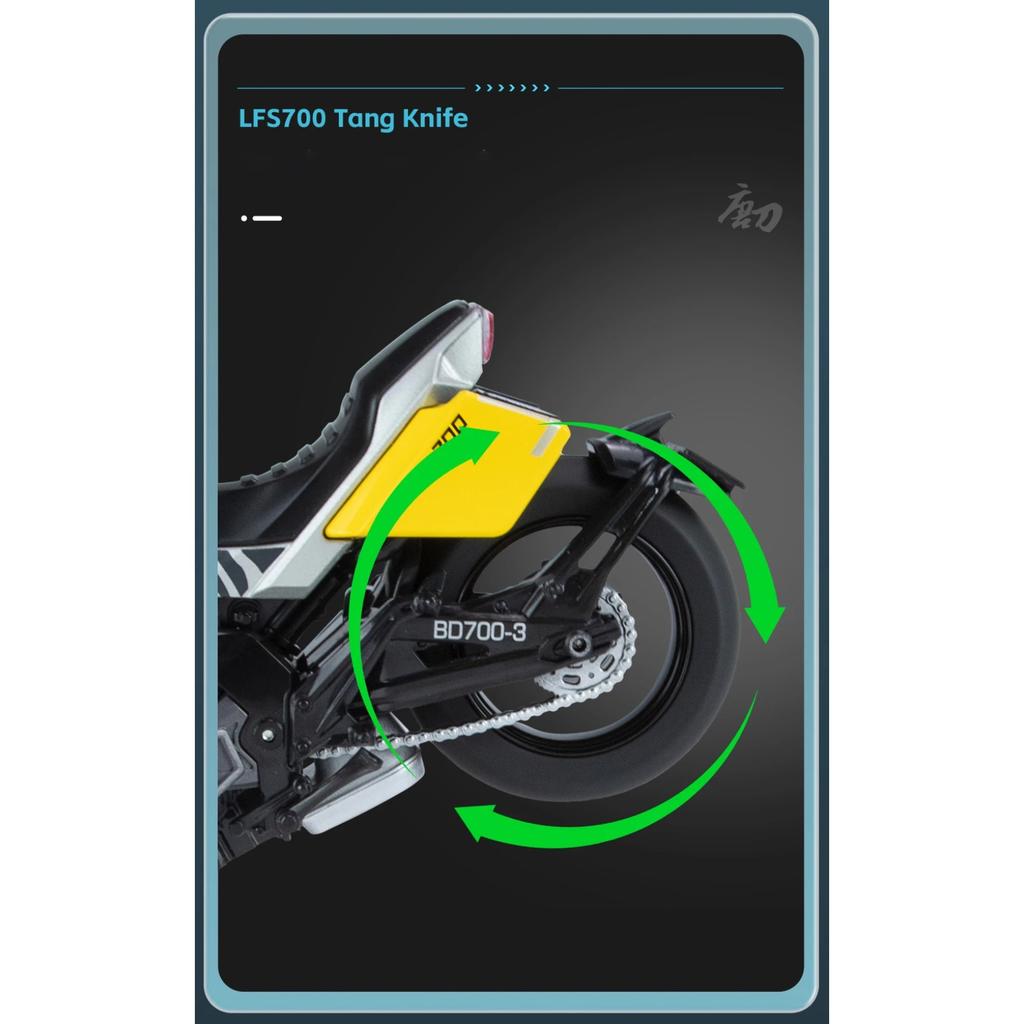 1/12 BENDA LFS700 Diecast Motorcycle Model Toy Replica with Sound & Light Birthday Gift Christmas Gift Collection Bike