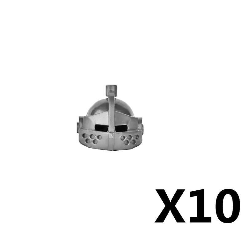 Medieval Knight MOC Building Block Helmet Mask Soldier Weapon Short Trident Shoulder Armour Vest Gun Hoe Axe Sword Toy Gift K049