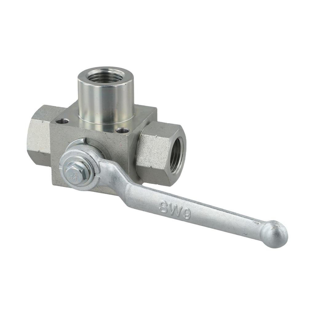 3-Way Hydraulic Ball Valve 5800-7250 PSI High Pressure Hydraulic Shut Off Valve NPT3/4 NPT1/2 NPT3/8 NPT1/4 Ball Valve Adapter