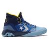 Converse G4 Round Toe Lace-up Mesh Fabric Mid-Top Practical Basketball Shoes Unisex Blue and Yellow