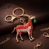Goat Keyring Accessory Keychain with Sparkling Rhinestones Metal Animal Pendant for Decorative Handbag Charm Car Keys Backpacks Handbags Gift Lovers
