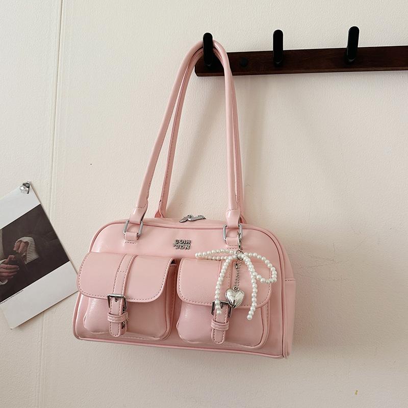 

Сумка Женская 2025 Новая Мода Сумка на Одно Плечо Под Мышку Универсальная Большая Вместимость Сумка-Тоут Тренд розовый