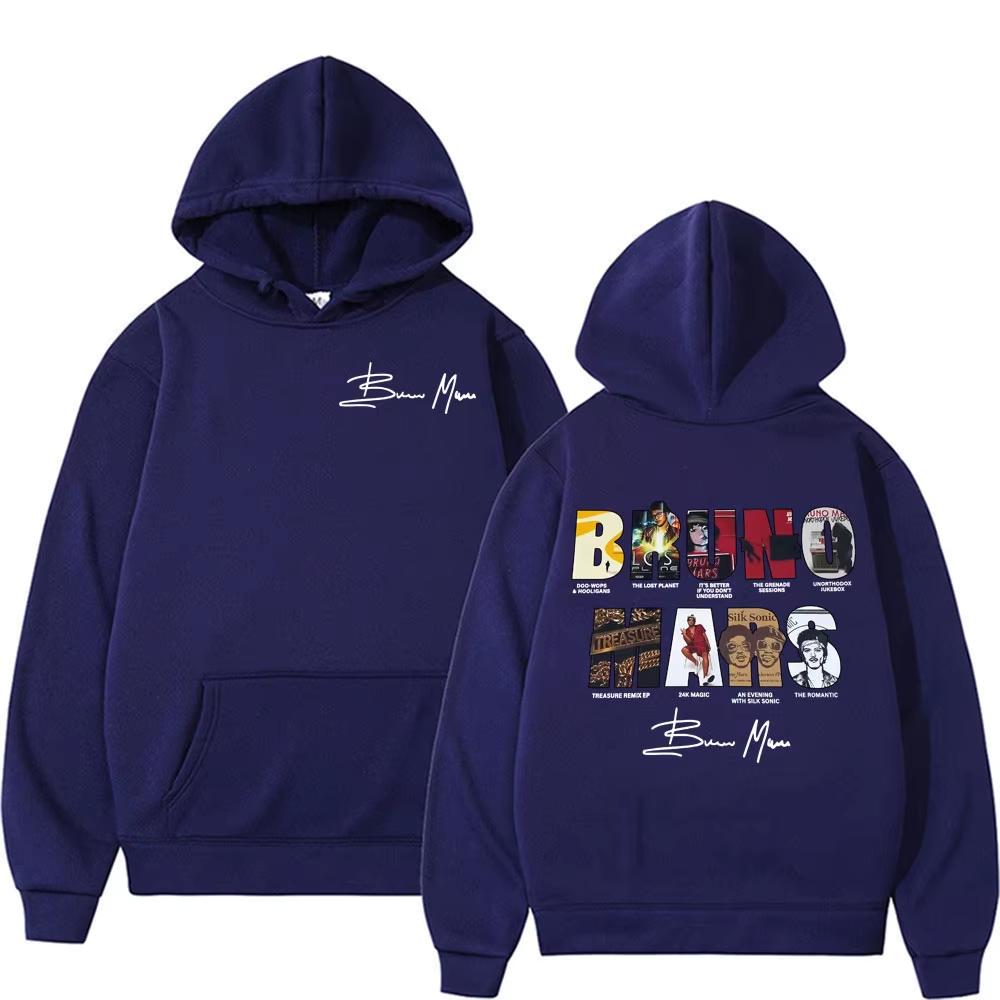 Bruno Mars L'Album Romantico Felpa con Cappuccio Uomo Donna Moda Hip Hop Streetwear Felpa Pullover