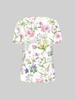 White Watercolor Floral Women's Tee - Soft Pastel Flower Pattern Graphic, Elegant Botanical Print Design for Casual Daily Wear