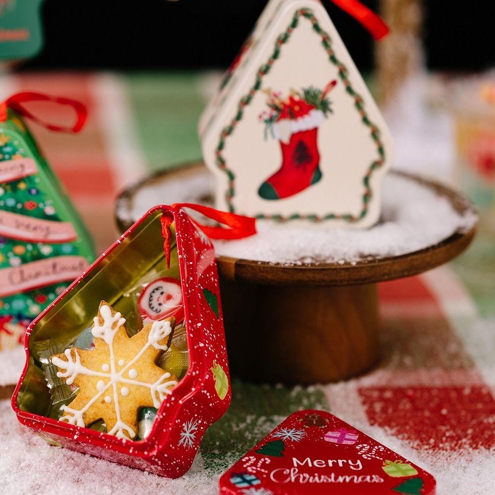 New Tinplate Christmas Tin Box Multii Style Santa Claus Chocolate Can DIY Storage Jar Jewelry