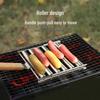 Stainless Steel Portable Detachable Hot Dog & Sausage Grilling Rack Set with Food Clip Fork.