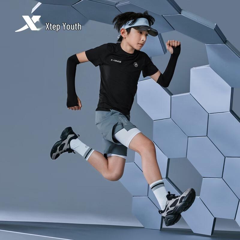 Xtep Kids' Protection Shield Ice-feel Quick-dry Short-sleeve T-shirt