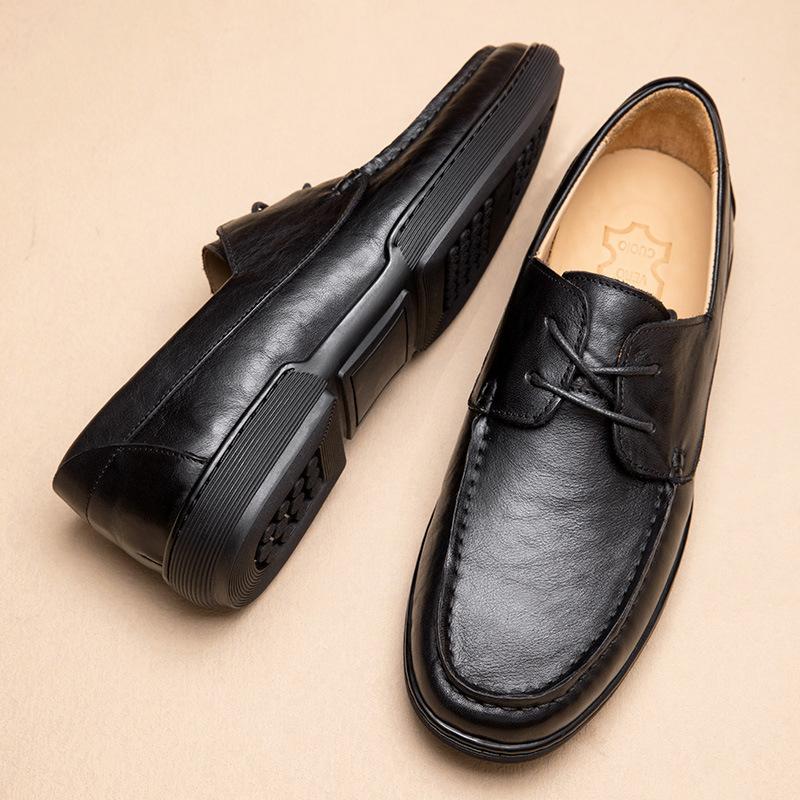 Business Casual Leather Shoes Men'S Summer Business Dress Increase British Style Derby Shoes Suit Wedding Groom