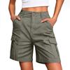 Women High Waist Cargo Shorts Casual Multi Pocket Loose Fit Lounge Shorts