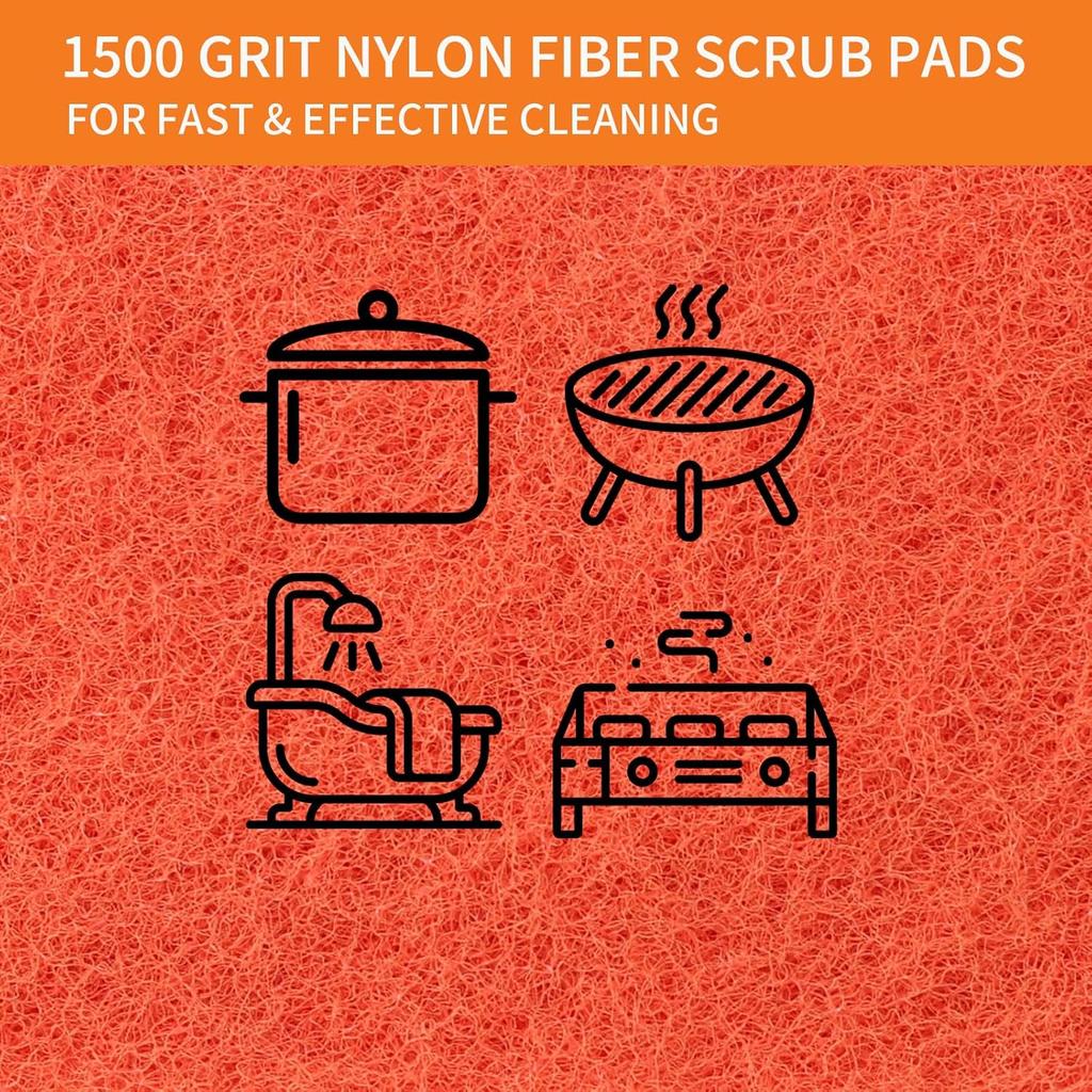 Griddle Cleaning Kit for Blackstone 13 Piece- 2 Stainless Steel Cleaning Scrapers, 10 Scouring Pads and 1 Handle, Cleaning Accessories for Blackstone