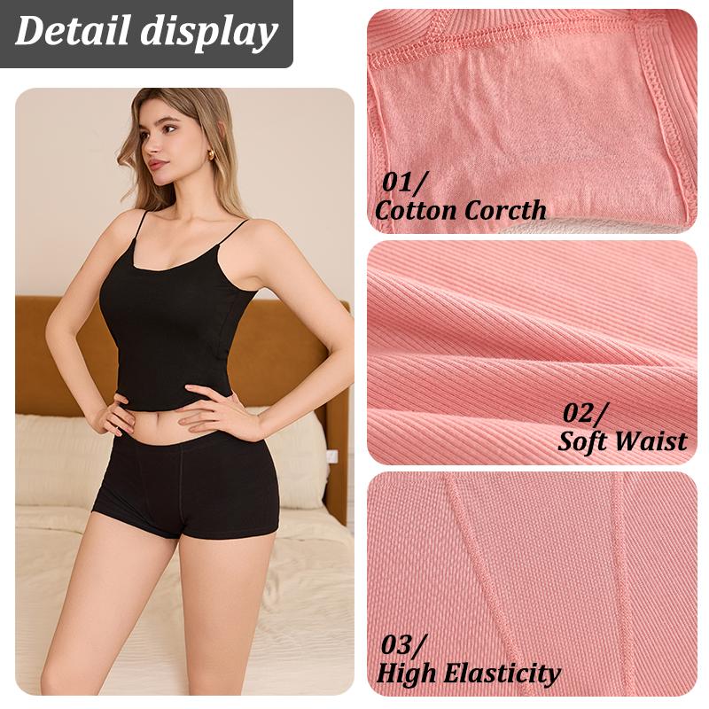 4Pcs Women's Panties Cotton Seamless Sports Boxers Underwear Female Solid Color Briefs Cozy Lingerie Intimate Underpants S-XXL