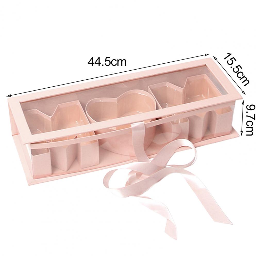 Mom Letter Shaped Empty Flower Box Clear Window Design Rectangle Cardboard Gift Box Strawberry Packaging Decorative Soap Box DIY