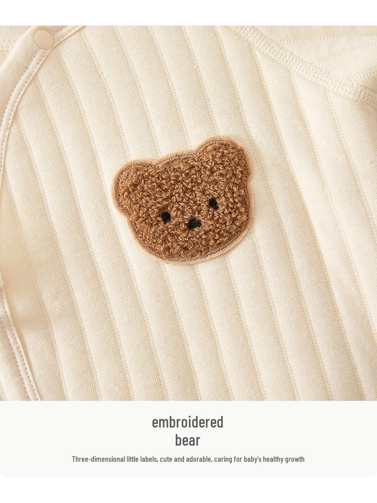 Jingqi Cotton-Padded Newborn Romper: Autumn/Winter Side-Opening Pajamas