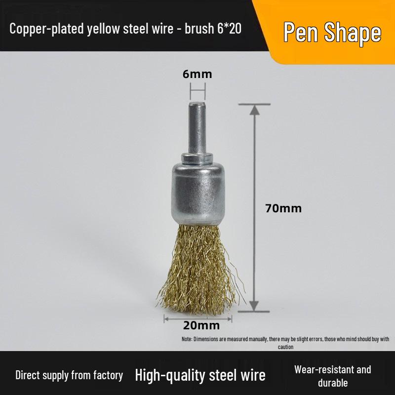 T-Shaped Electric Wire Brush with Handle for Rust Removal and Metal Cleaning - 6mm Handle